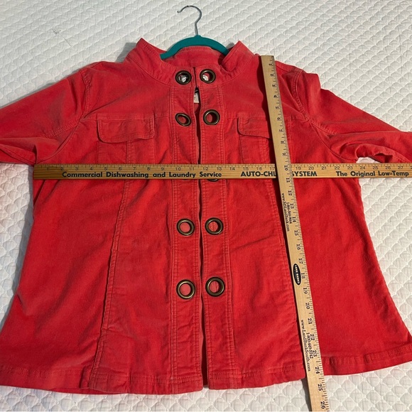 AMX Size 1X coral/pink corduroy jacket-hook and eye closure with grommets. - Picture 2 of 14